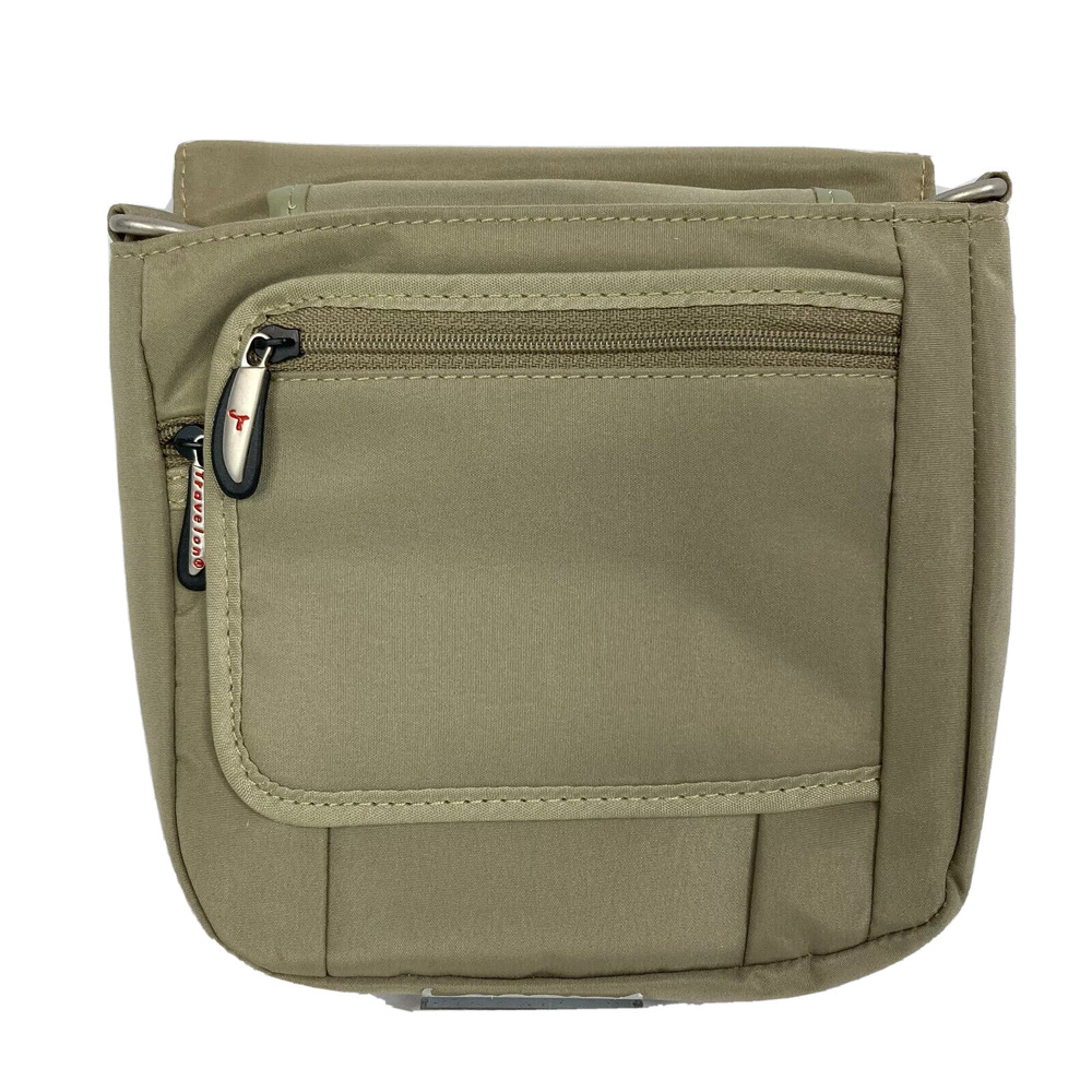 Travelon Purse Unisex 2 PC Double Crossbody Multi Zip Pocket Adj Strap Bag New